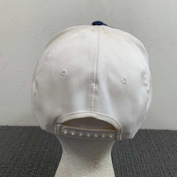 Vintage Navy Snapback Hat Mens Adjustable Navy Blue White Barker Specialty USA - Picture 9 of 15
